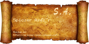 Spiczer Azár névjegykártya